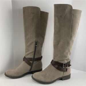 Limelight Avery 8.5 taupe tall suede boots